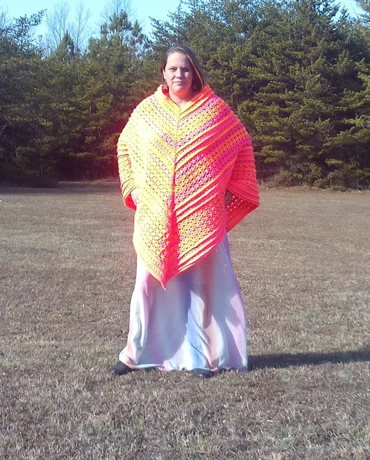 Caribbean Memories Hand-Crocheted Poncho