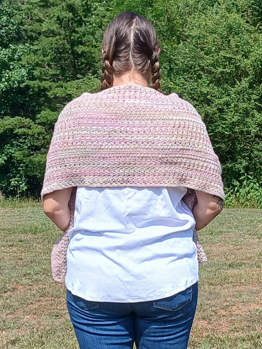 Handmade Crochet Friendship Wrap – Soft Heathered Pastel Wrap