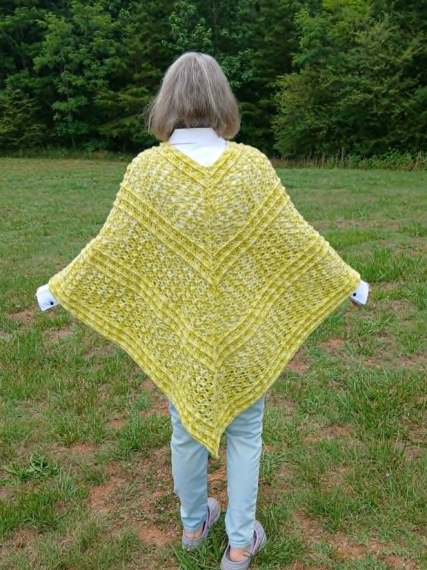 Green Caribbean Memories Hand-Crocheted Poncho