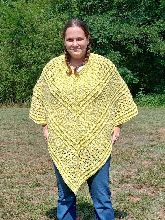 Green Caribbean Memories Hand-Crocheted Poncho