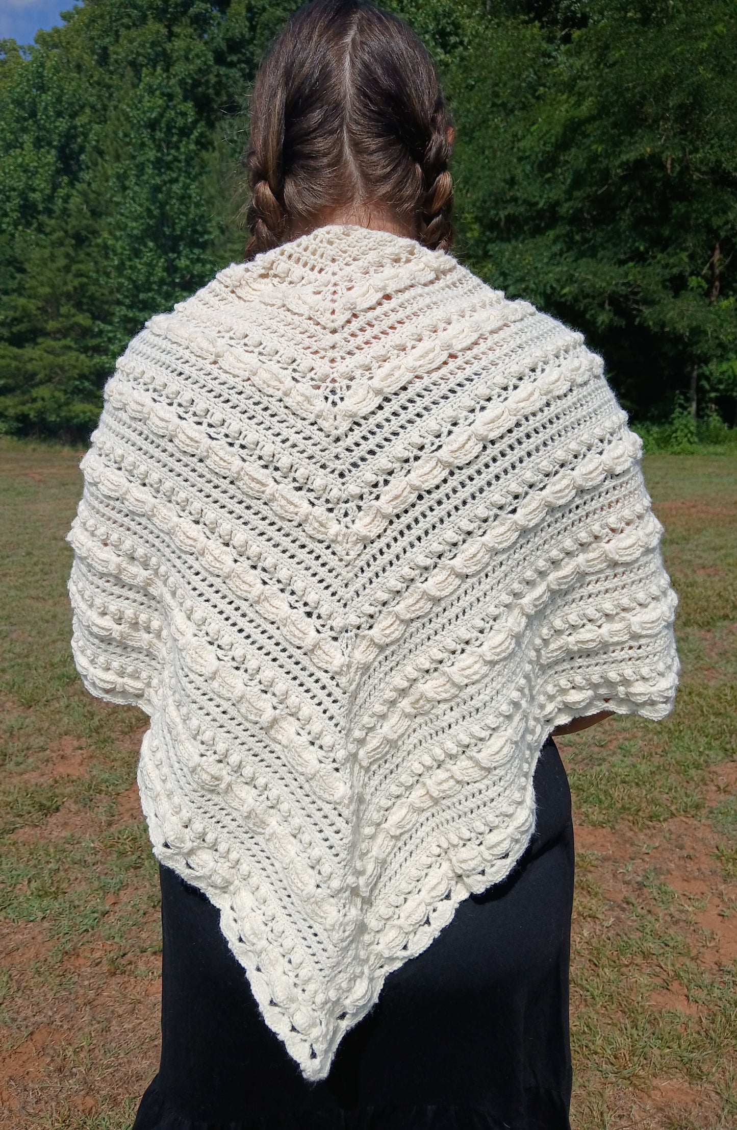 The Lost in Time Vintage Bridal Shawl – Hand-Crocheted Wedding Wrap ("Simply Elegant" Collection)