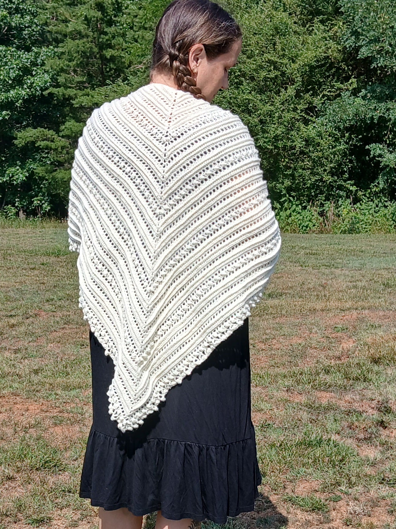 The "Secret Paths" Elegant Bridal Shawl – Hand-Crocheted Wedding Wrap ("Simply Elegant" Collection)