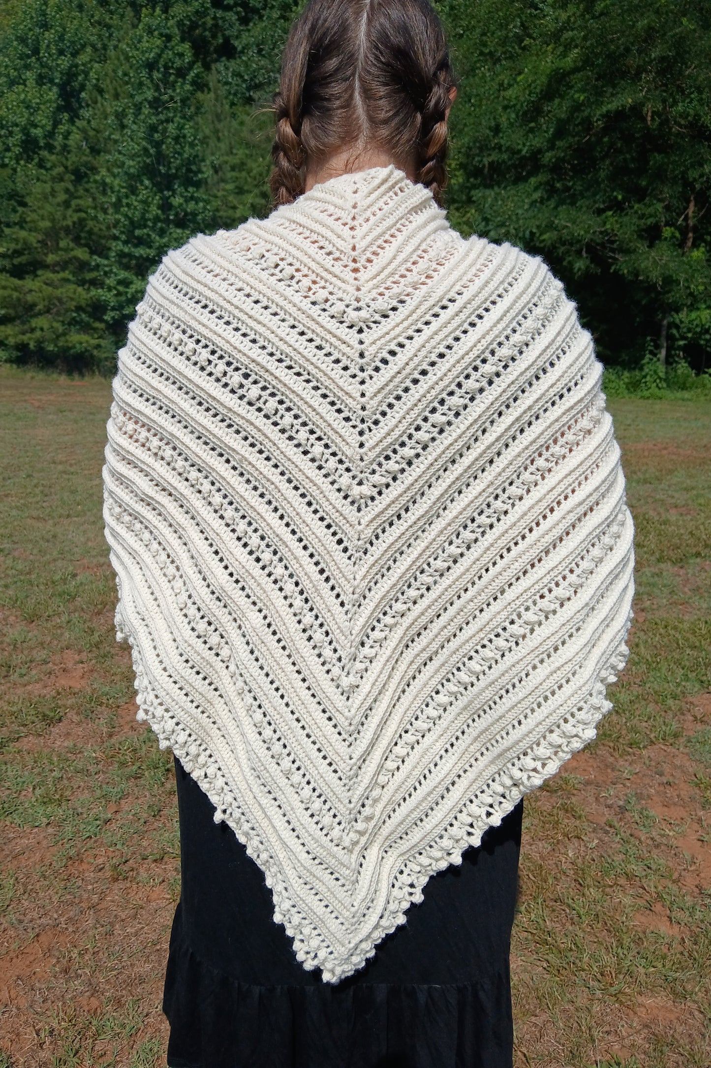 The "Secret Paths" Elegant Bridal Shawl – Hand-Crocheted Wedding Wrap ("Simply Elegant" Collection)