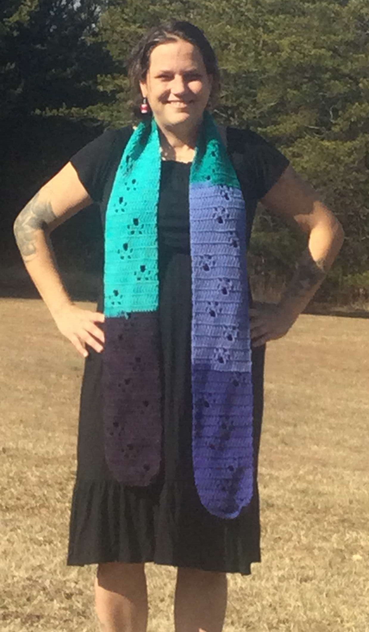 Blue Paw Print Scarf